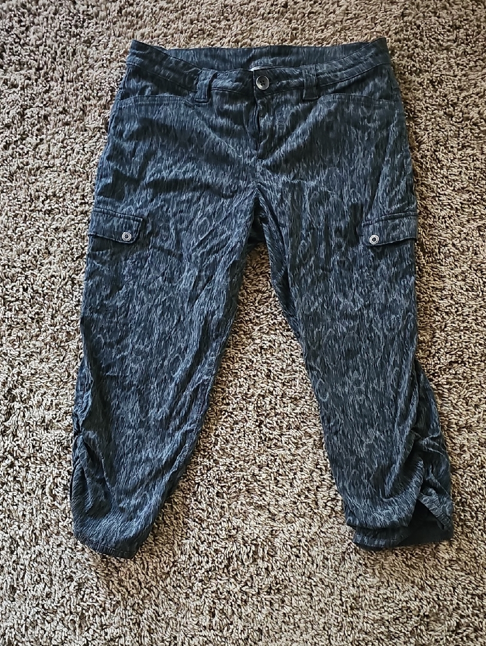 Eddie Bauer Black and Charcoal Printed Horizon Capri Pants 2